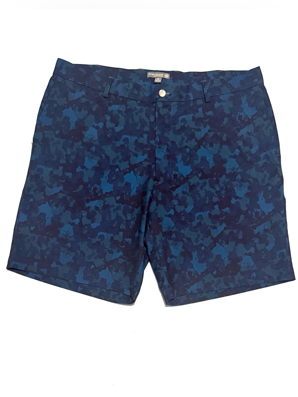 Peter Millar Men’s Shorts Sz 36 Blue Camo Carrboro Performance Crown Sport Golf.